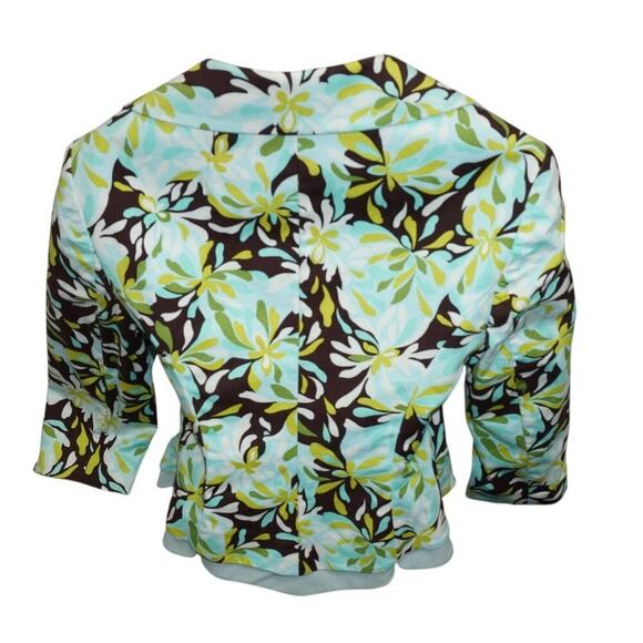 Vintage Phoebe by Kay Unger Floral Blazer M Mint Green Flower Buttons Y2K - Picture 7 of 8